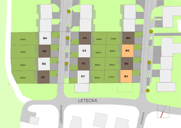 rodinne domy v zahradach lisen